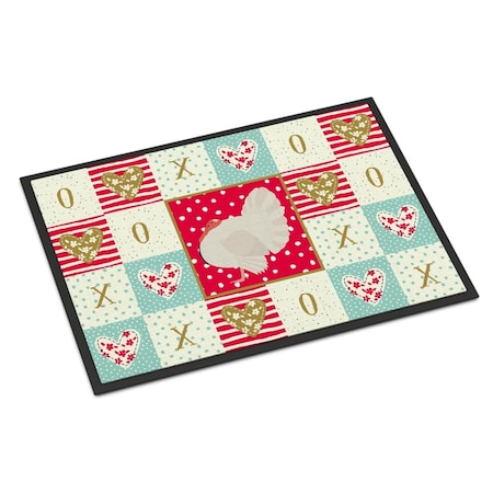 Carolines Treasures 24 x 36 in. White Holland Turkey Love Indoor or Outdoor Mat CK5410JMAT
